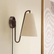 Globen Lighting vegglampe Lou, bronse/hvit, Ø 14 cm, stikkontakt