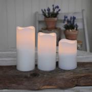 Utendørs LED-stearinlys i sett på tre