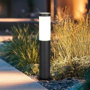 Sokkellampe Trioto, matt svart, høyde 45 cm, stål