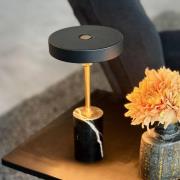 Dyberg Larsen LED-batteridrevet bordlampe Starlight, svart/messing