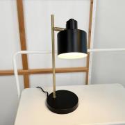 Dyberg Larsen bordlampe Ocean, svart/messing, 43 cm