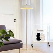 Dyberg Larsen gulvlampe Globus, høyde 150 cm, beige/messing