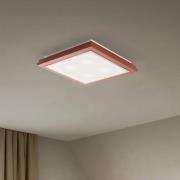 Taklampe Tally, bredde 42 cm, terrakotta, tre, E27