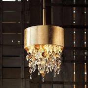 Olà S2 15 LED-hengelampe, Ø15 cm, bladgull/amber