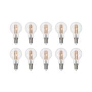 Arcchio LED-filamentpære E14 G45, sett med 10 stk, 2700 K