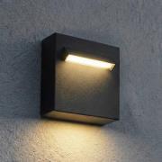 Lucande LED innfelt vegglampe Joril, 9,4 cm, svart, IP65