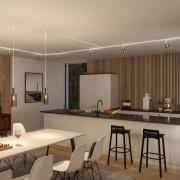 Paulmann URail skinnespot Blossom, signalhvit/røykgrå