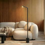 Lucande LED-gulvlampe Steve, svart, 130 cm, dimbar