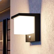 Utendørs LED-vegglampe Frigento svart Høyde 15 cm, sensor