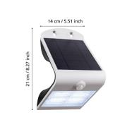 Solar-LED-vegglampe Lamozzo, hvit, høyde 21 cm, sensor