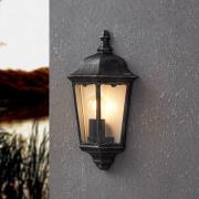 Utendørs vegglampe Navedo, svart/sølv, høyde 43 cm