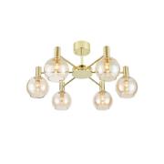 Taklampe Ambra, messing/amber, glass, Ø 75 cm