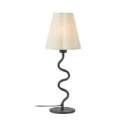 Bordlampe Veya, svart/beige, lin, høyde 41 cm, E14