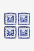 Firkantede tallerkener Blue Italian 7,5 cm, 4-pk.