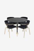 Venture HomeSpisegruppe Dipp med 4 stk stoler ArrowSvartSpisegrupperFr...