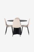 Venture HomeSpisegruppe Bootcut med 4 stk spisestoler PolarSvartSpiseg...