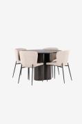 Venture HomeSpisegruppe Olivia med 4 stk spisestoler ModestoBrunSpiseg...