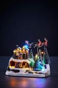 NORDFORMFlying Santa Christmas Village 18LED M/MusicFlerfargetDekorati...