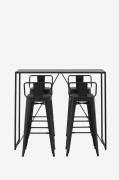 Venture HomeBarsett Brea med 4 stk barstoler TempeSvartSpisegrupperFra...