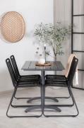 Venture HomeSpisegruppe Dennis med 4 Levis spisestolerSvartSpisegruppe...