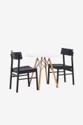 Venture HomeSpisegruppe Danburi med 2 stk spisestoler MontrosHvitSpise...