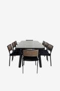 Venture HomeSpisegruppe Paola med 8 spisestoler PaolaSvartSpisegrupper...