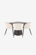 Venture HomeSpisegruppe Olivia med 4 stk spisestoler BeritBrunSpisegru...