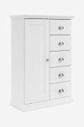 Loft24Motala Kommode med 1 dør 5 skufferHvitSkapFra Homeroom
