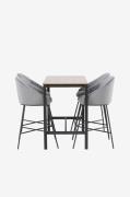 Venture HomeBarsett Camden med 4 stk barstoler VelvetBrunSpisegrupperF...