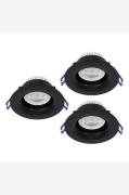 EGLOInnfelt lys Salabate 88 Mm Set Of 3SvartSpotlysFra Homeroom