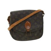 Pre-owned Brunt lerret Louis Vuitton Cartouchiere