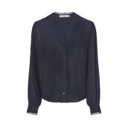 Luftig V-Hals Bluse Cardigan