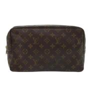 Pre-owned Brunt lerret Louis Vuitton toalettpose