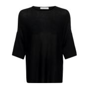 Sorter Cathrine Hammel Sort Merino Lyocell Wide Tee Topp