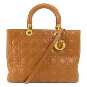 Pre-owned Brunt skinn Dior Lady Dior