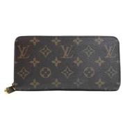 Pre-owned Brunt lerret Louis Vuitton lommebok