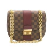 Pre-owned Brunt lerret Louis Vuitton skuldervesker