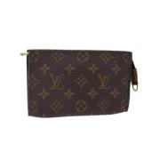 Pre-owned Brunt lerret Louis Vuitton Clutch tilbehør