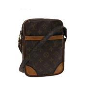 Pre-owned Brunt lerret Louis Vuitton skuldervesker