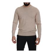 Beige Ull Crew Neck Sweater