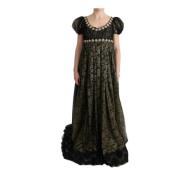 Black Yellow Crystal Lace Shift Dress