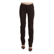 Brun Slim-Fit Bomull Skinny Jeans