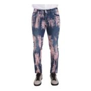 Blå Rosa Tie Dye Skinny Denim Jeans