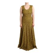 Brun Blomster Blonde Maxi Kjole