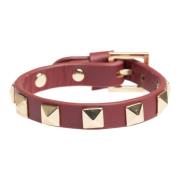 Leather Stud Bracelet OX RED