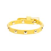 Leather Stud Bracelet Mini Yellow