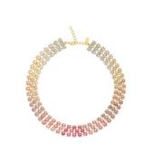 Multifarget Caroline Svedbom Rosanna Necklace Gold Pastel Rainbow Comb...