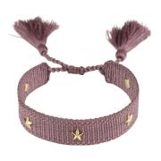 Woven Friendship Bracelet Thin W/Star Stud - Dusty Grape