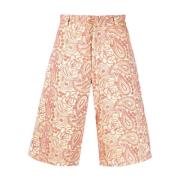 Blomsterbrodert Knelengde Shorts