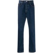 Blå Bomull Slim Fit Straight Leg Jeans